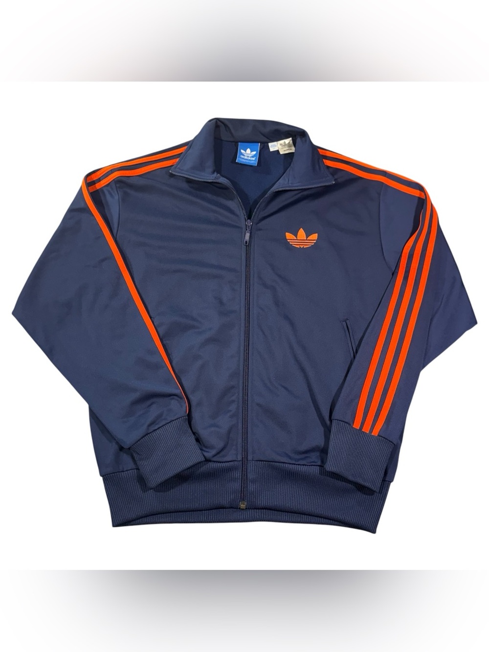 Adidas Originals Sample Men’s 70s Striped Track Top Rare Blue Size 50 (2XL) XXL